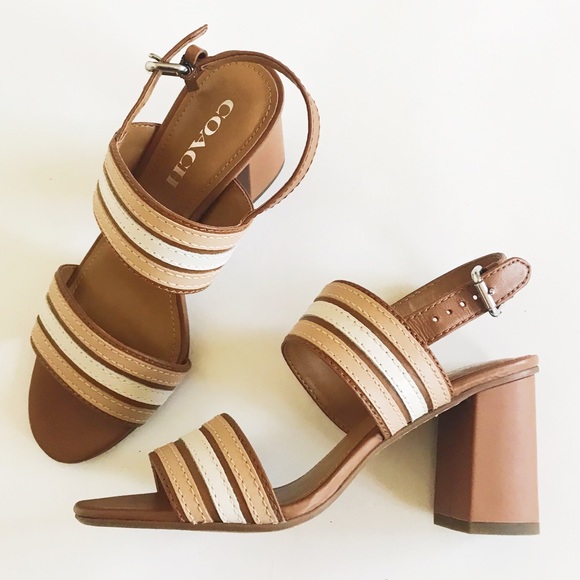 Coach Shoes - Coach block heel leather sandals